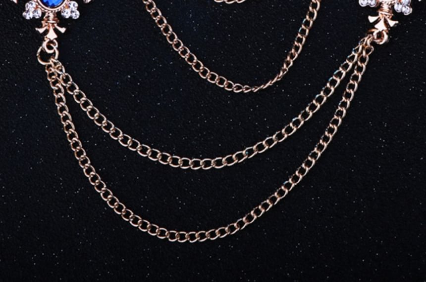 Prodigy - Strass ketting legering kraag pin (diverse ontwerpen)