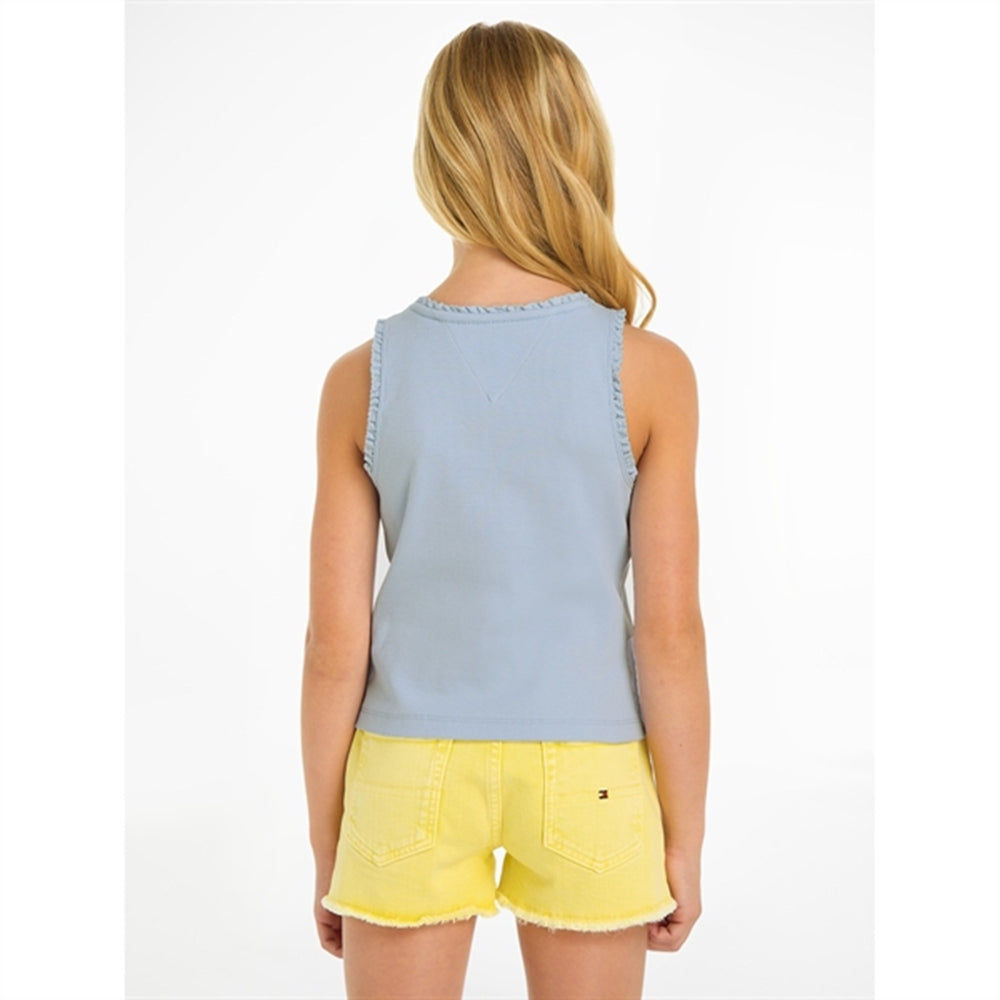 Køb Tommy Hilfiger Essential Rib Lace Tank Top Breezy Blue