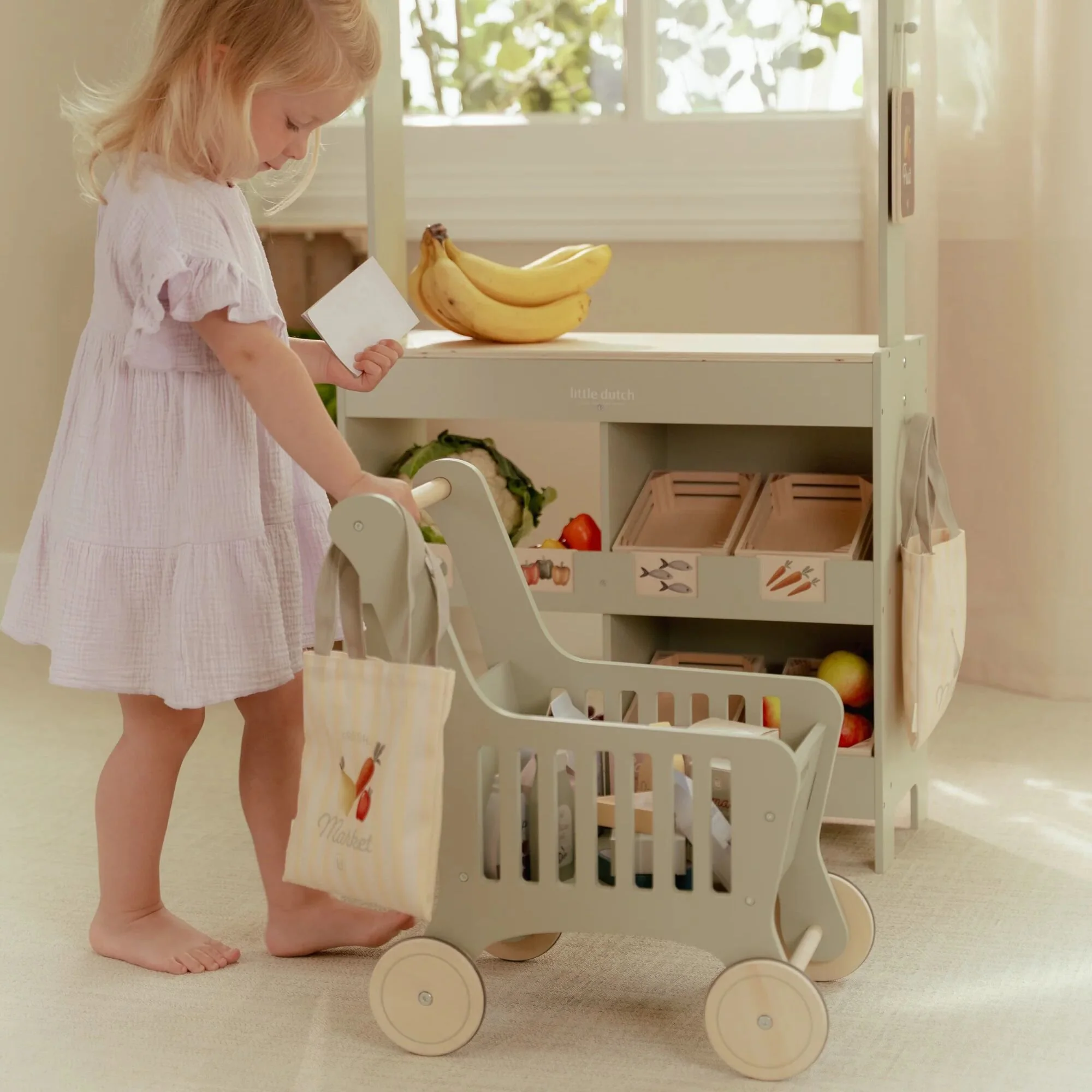 Little Dutch Houten winkelwagen