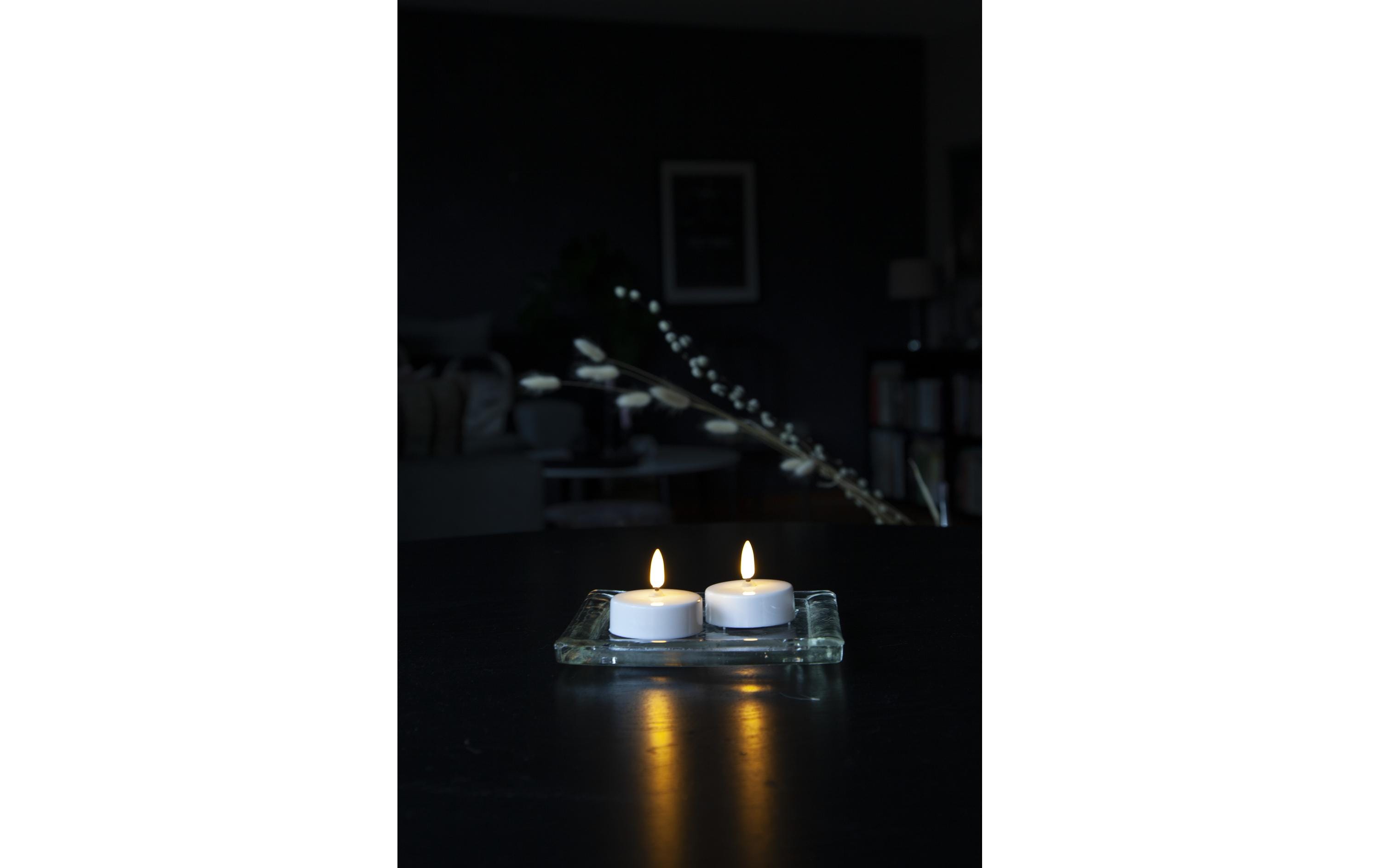 LED Teelichter Set Flamme Ø 5.8 x 5.5 cm, Weiss, 2 StkTeelichter mit tanzender Flamme