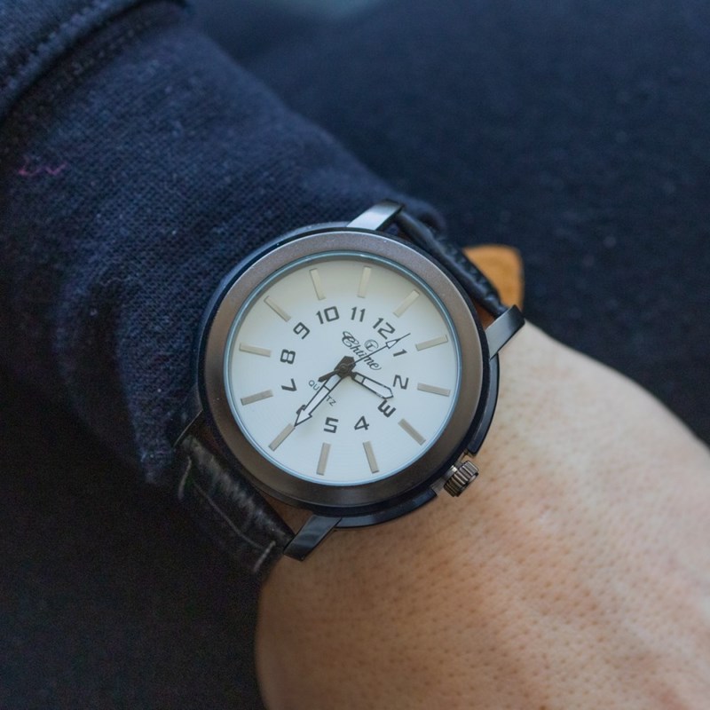 Montre Homme CHTIME bracelet Cuir Noir