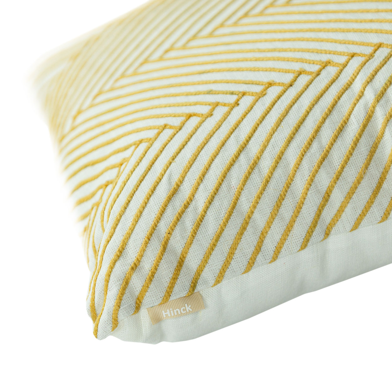 Kussen linnen Dori line mustard