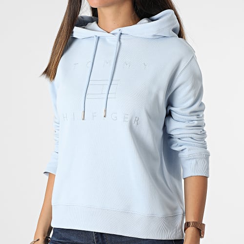 Sweat Capuche Femme Regular Metallic 4636 Bleu Clair