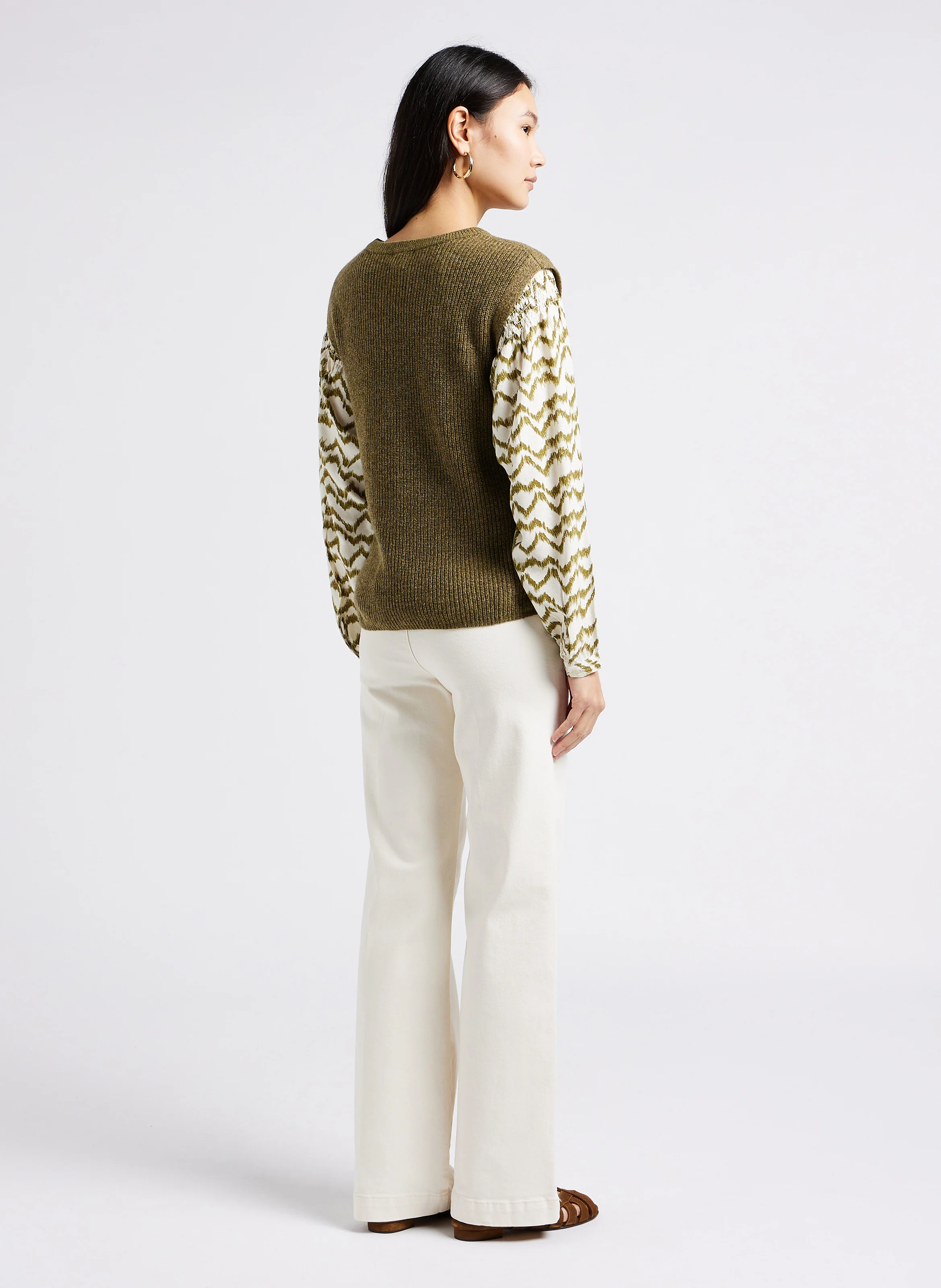 SOPHIE 20 - Sandales plates en cuir | Marron