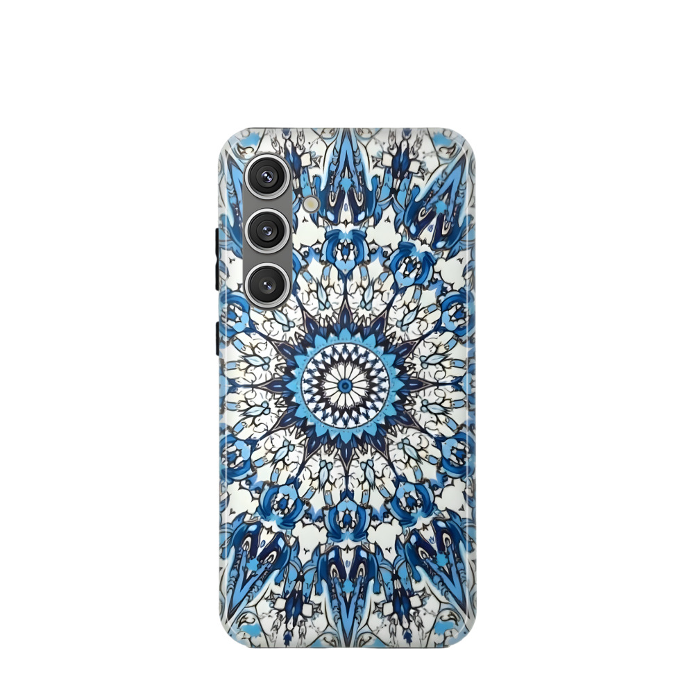 Samsung Galaxy S24 Hybrid (Kunststoff / Gummi) Hülle Majolika-Ozeanlicht - Blau
