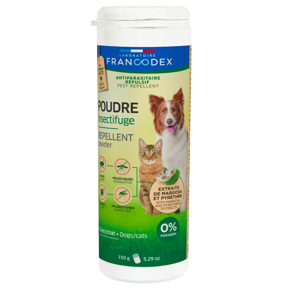 Poudre insectifuge 150 g pour chien et chat