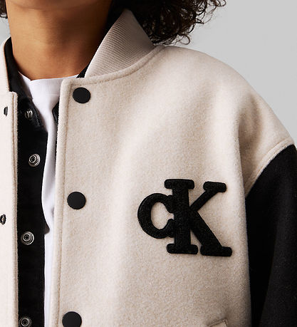 Calvin Klein Jacke - Heather Varsity - Haferflocken Heather/Schw