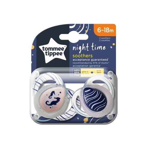 Sucette CTN Nuit 6-18m mixte x2 - TOMMEE TIPPEE