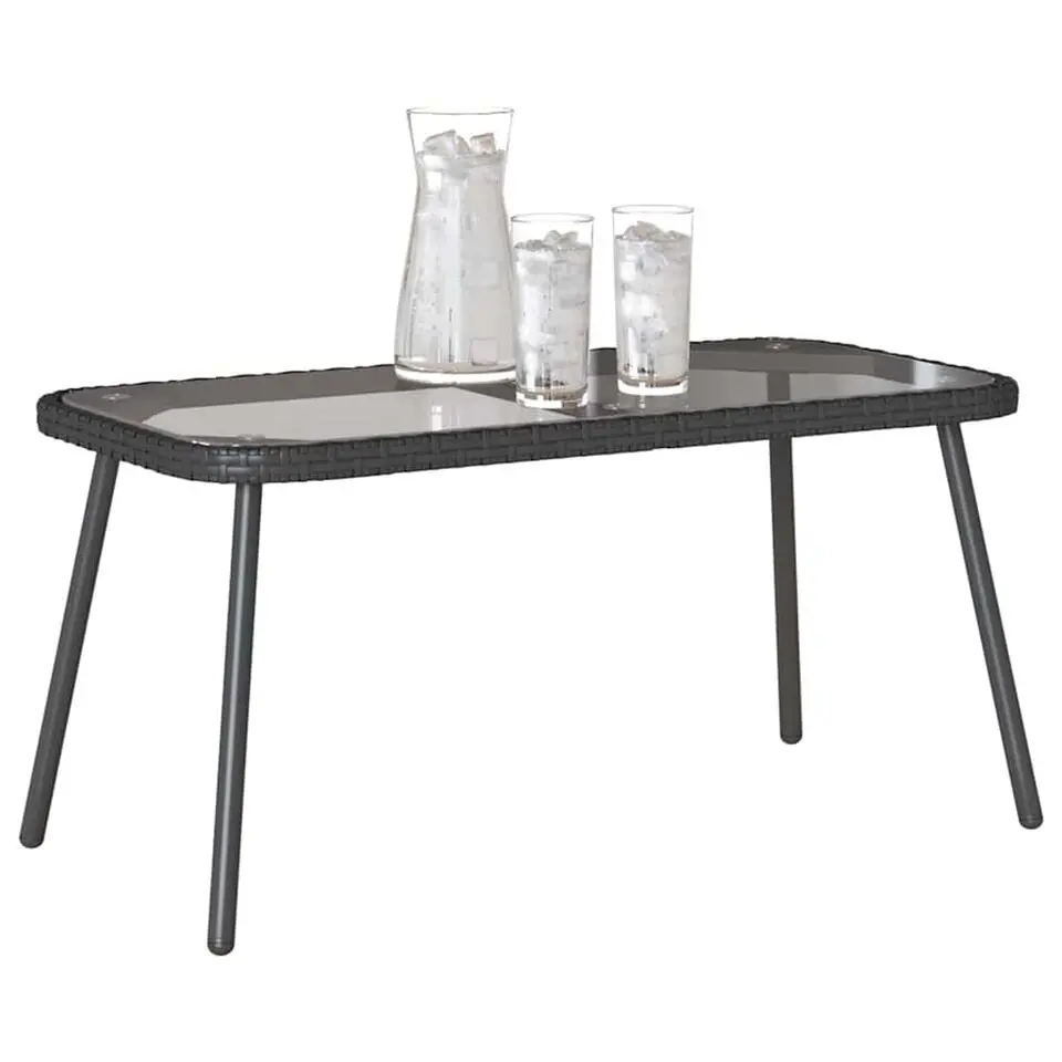 vidaXL - Salontafel - Zwart - Poly rattan - 90 x 45 x 43 cm
