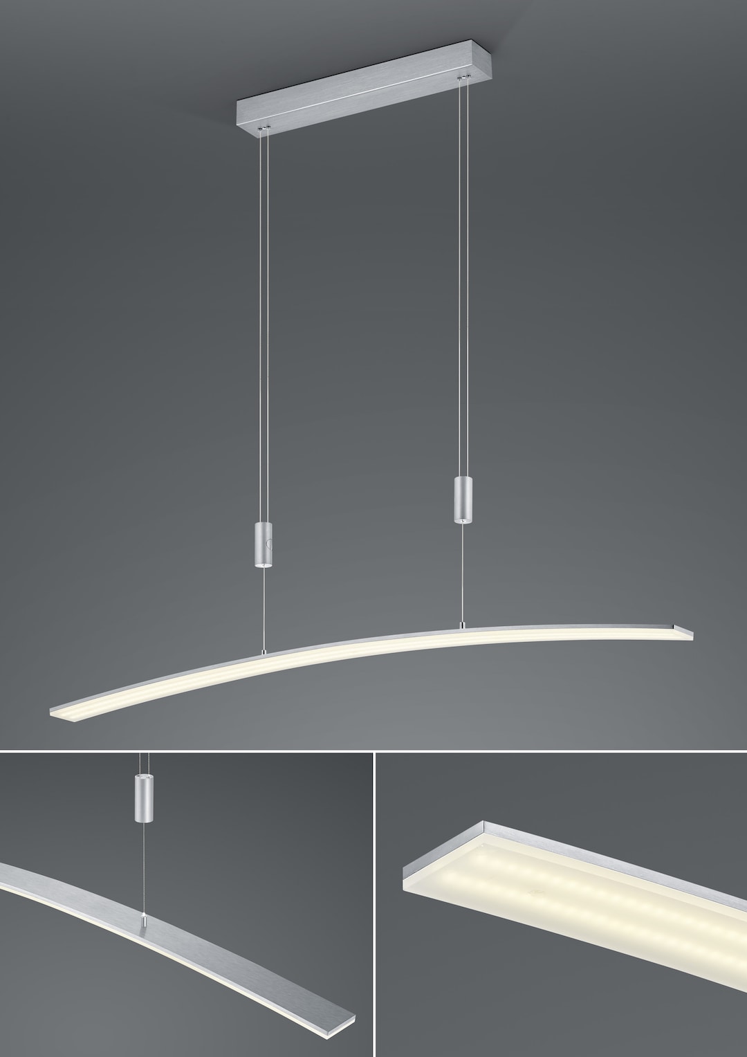 HELL LED Pendelleuchte NEW LOIRE 100 cm alufarbig