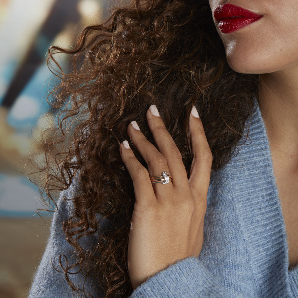 Bague Or Tricolore Dionyse Oxydes De Zirconium