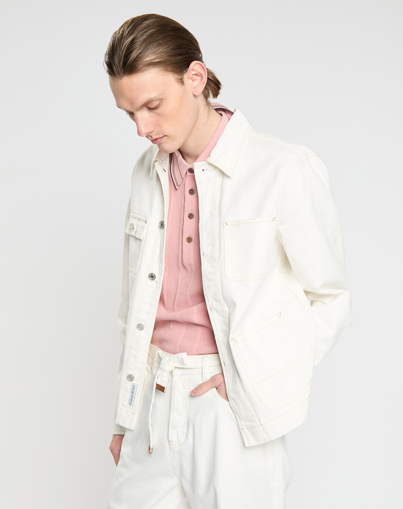Scotch & Soda Veste en Coton Biologique Worker blanche