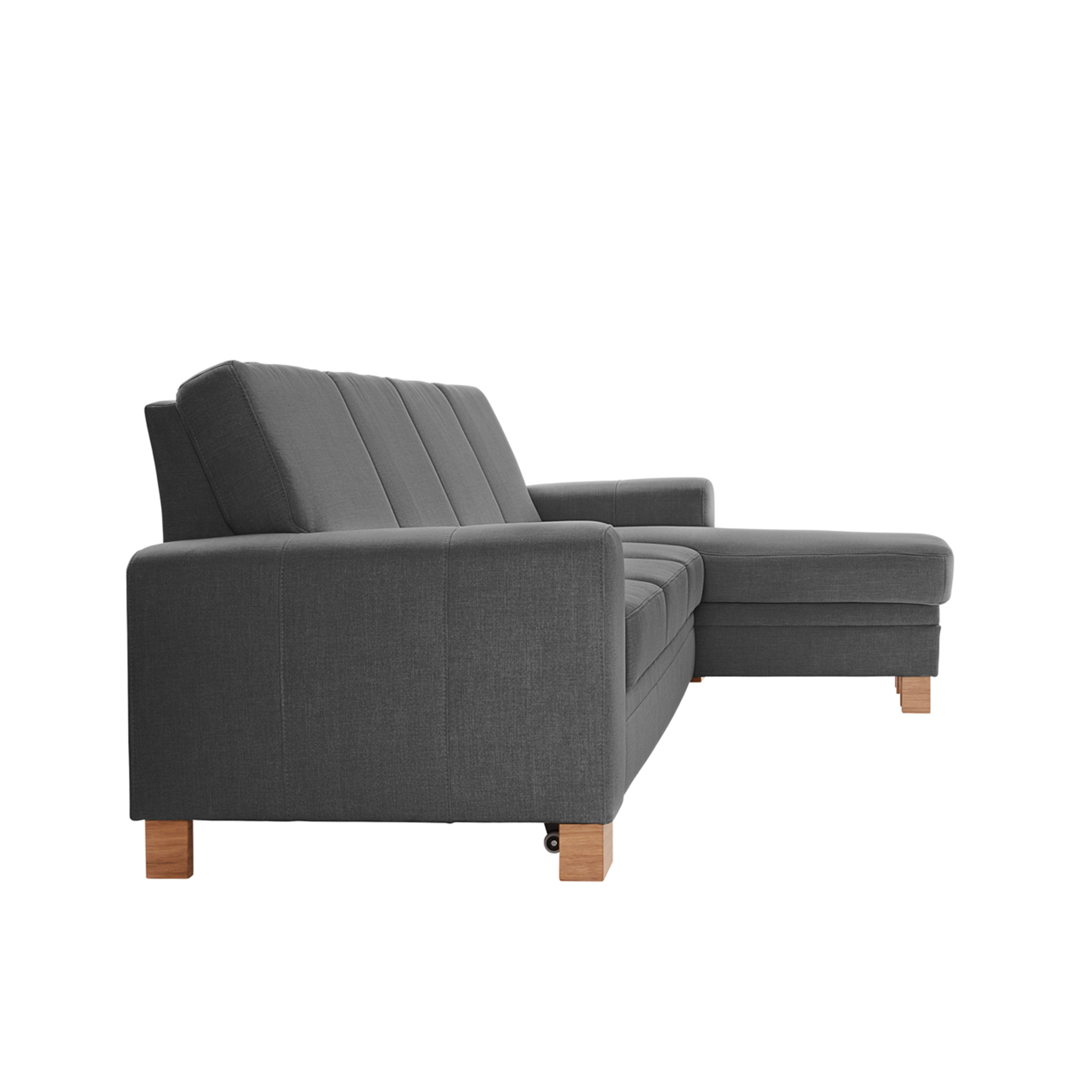 polsterpower Ecksofa - Miro grau - Basismodell - Recamiere rechts