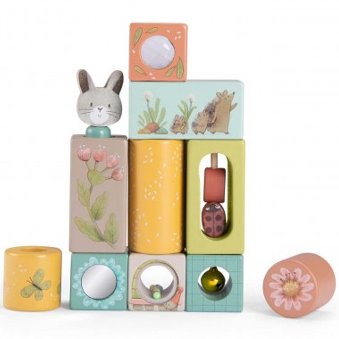 Moulin roty stapelblokken trois petits lapins