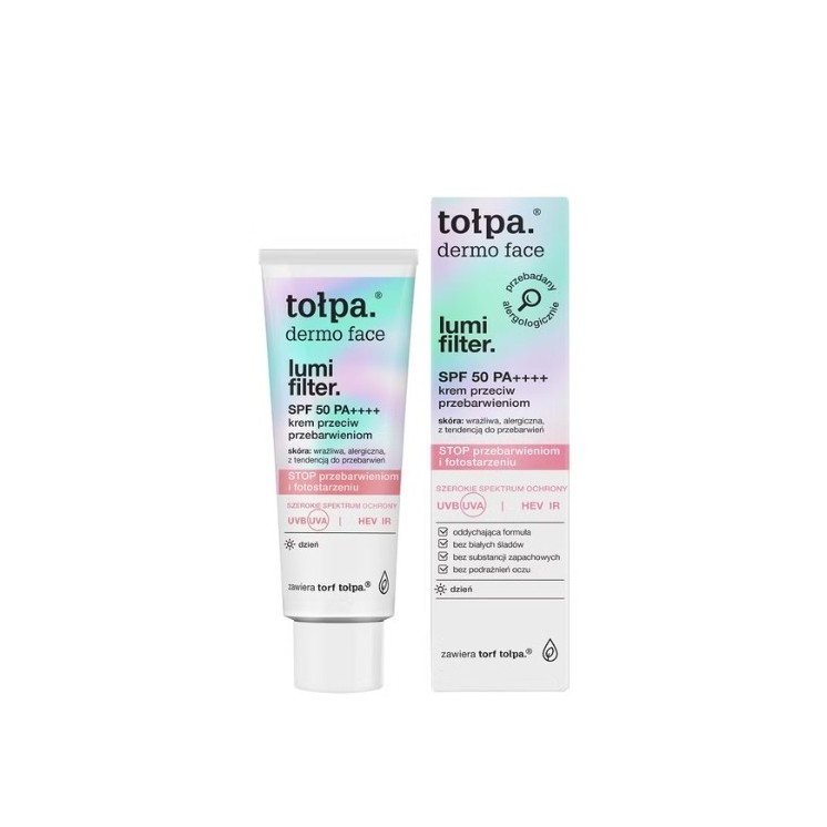 Tołpa Dermo Face Lumi Filtercreme gegen Verfärbungen SPF 50 PA++++ 40 ml