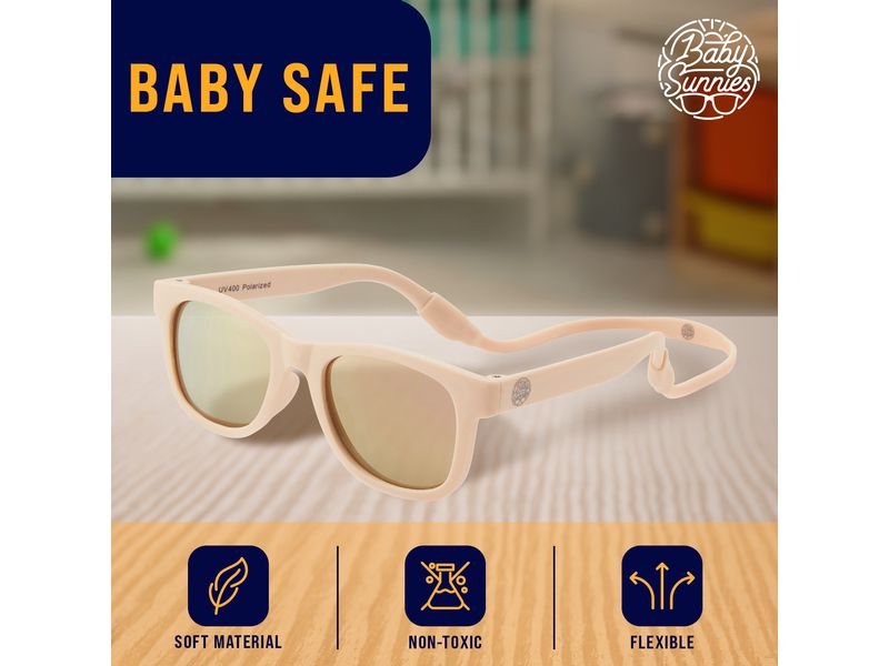 Baby Sunnies Baby-Sonnenbrille mit Band Hellblau Flexibel und polarisiert für 0-24 Monate