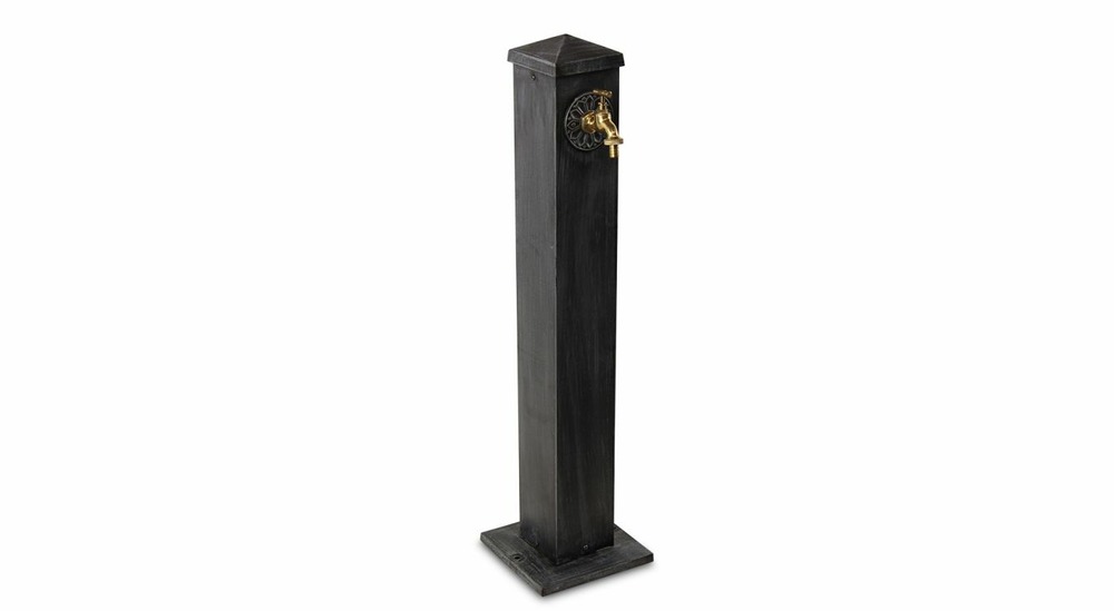 Fontaine de jardin aluminium gris 22.5x22.5x91cm