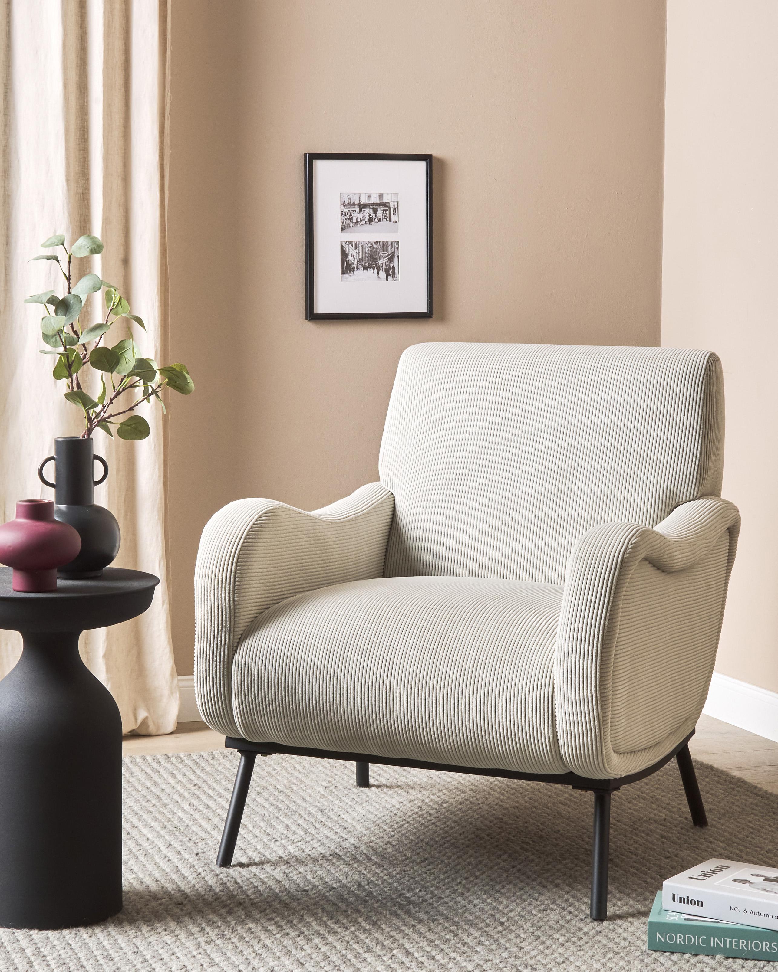 Fauteuil ALMIND Corduroy Lichtgrijs