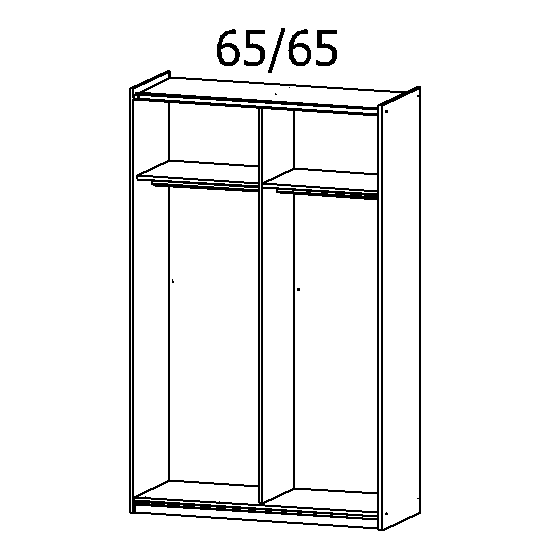 Schwebetürenschrank - grau-metallic-alufarben - 131 cm