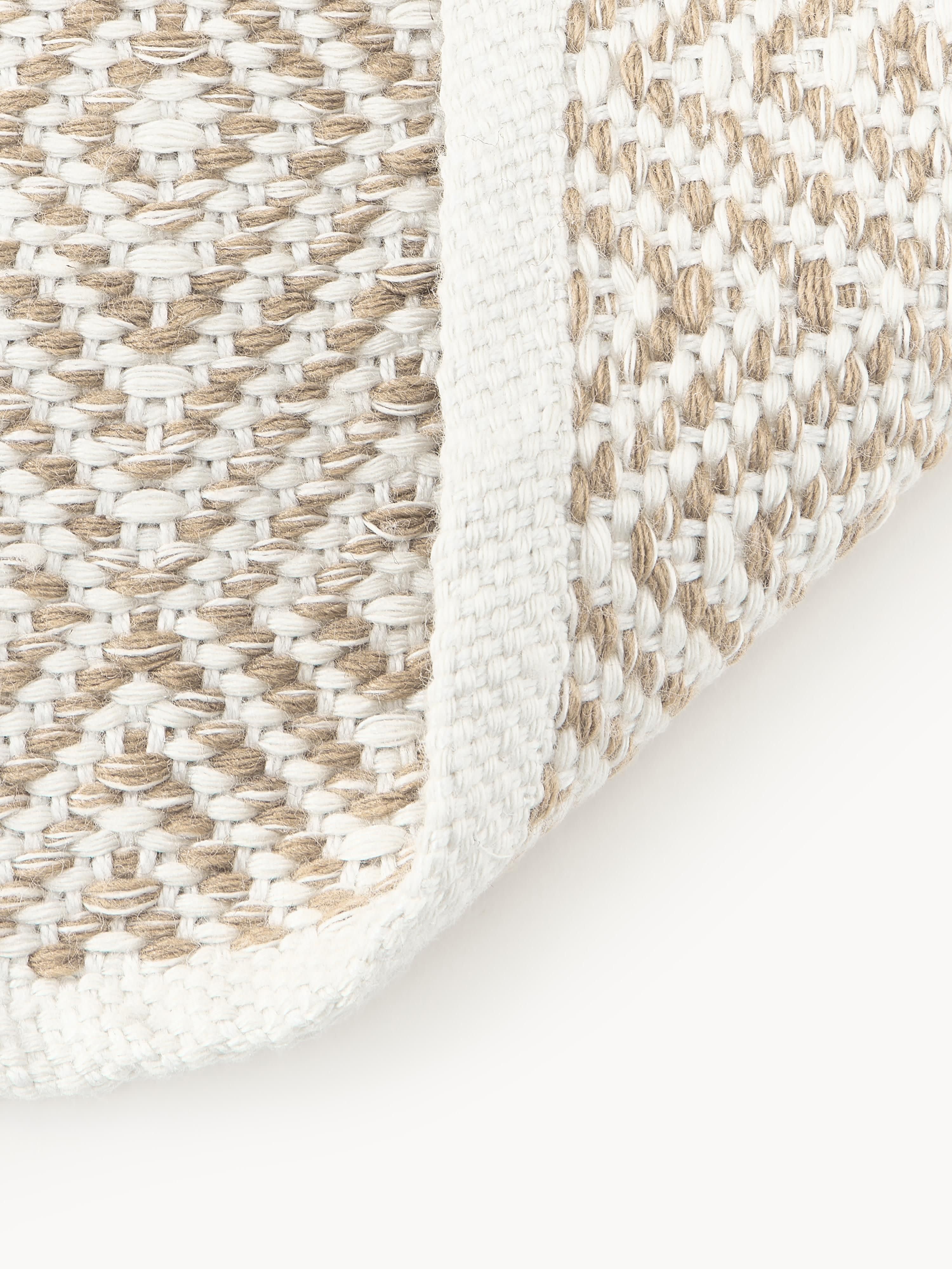 Handgeweven in- & outdoor loper Rika met vintage ruitjesmotief