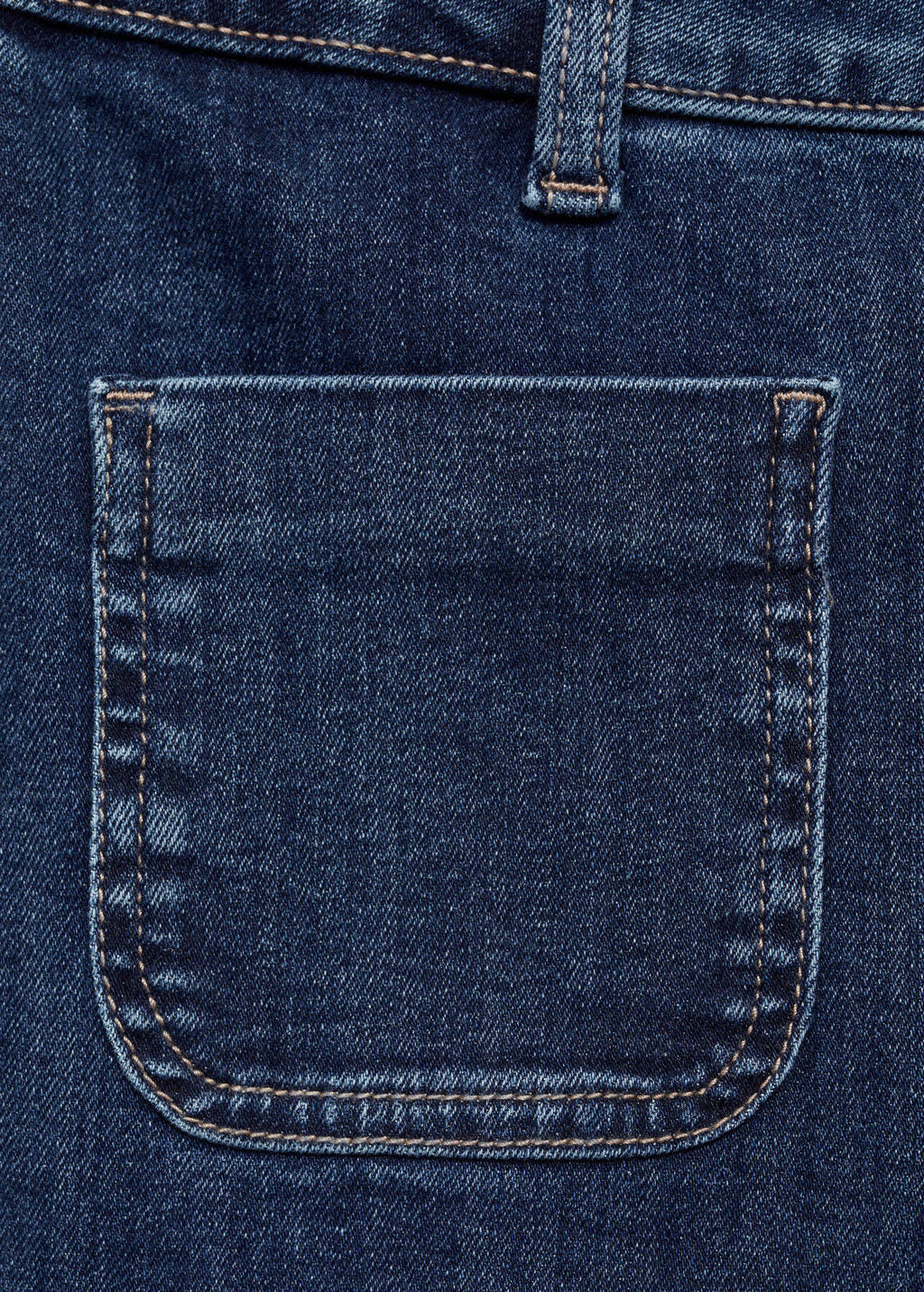 MANGO TEEN flared regular waist flared jeans dark blue denim