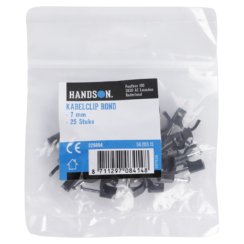 Handson Kabelclips Rond Zwart 7mm 25 stuks