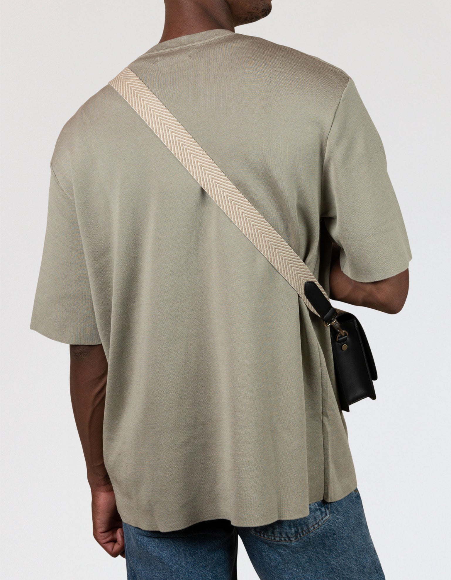 Herringbone Webbing Strap - Sand & Black Vegan Uppeal™
