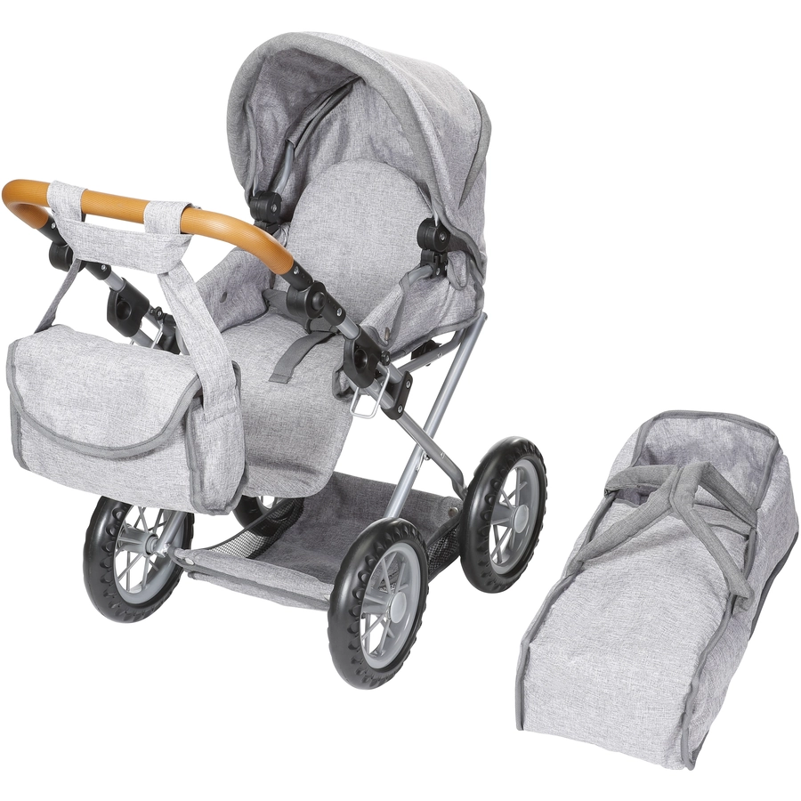 knorr toys® Puppenwagen Ruby - stone brown grau