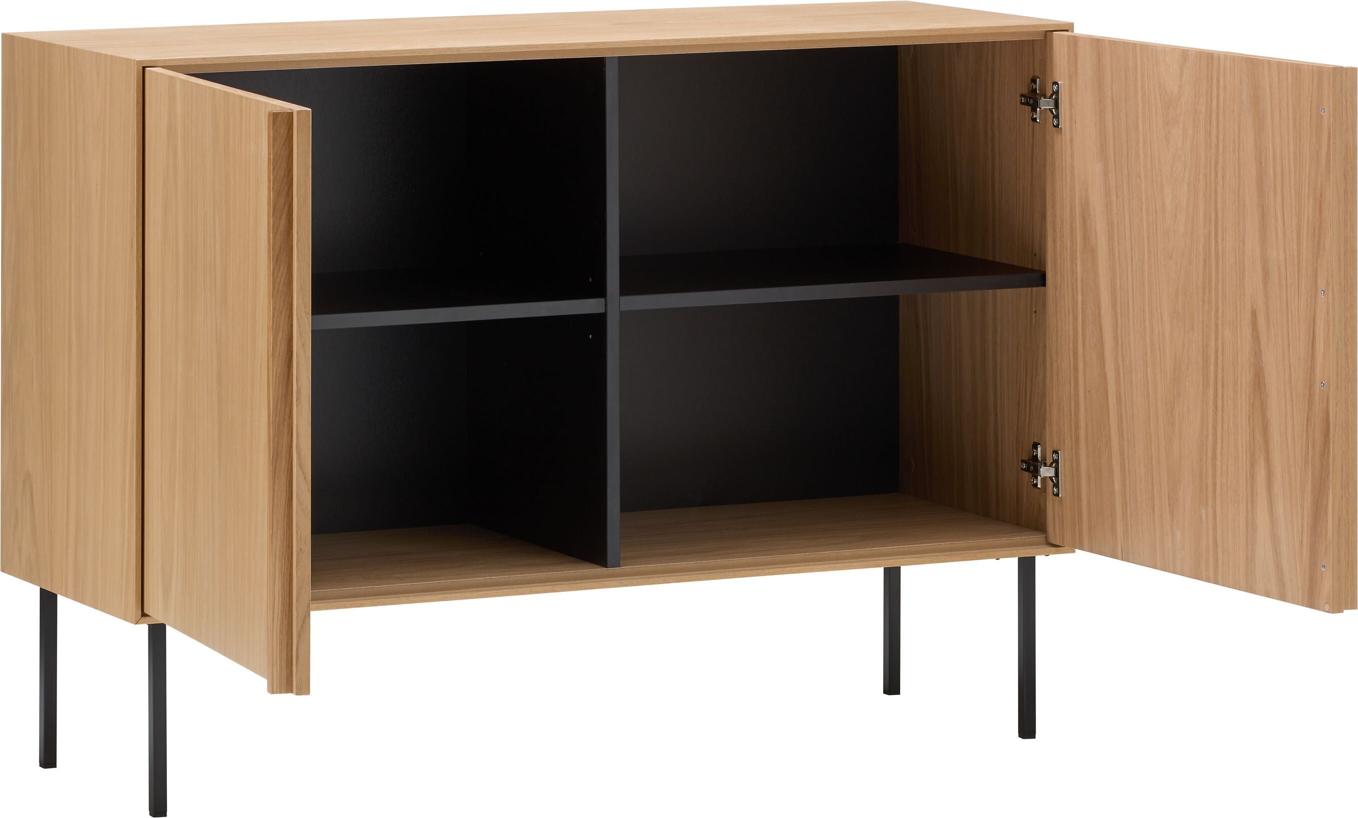 LEVEN Sideboard natur/sz 120x40x78cm - Braun / B: 120.0 cm x T: 40.0 cm x H: 78.0 cm