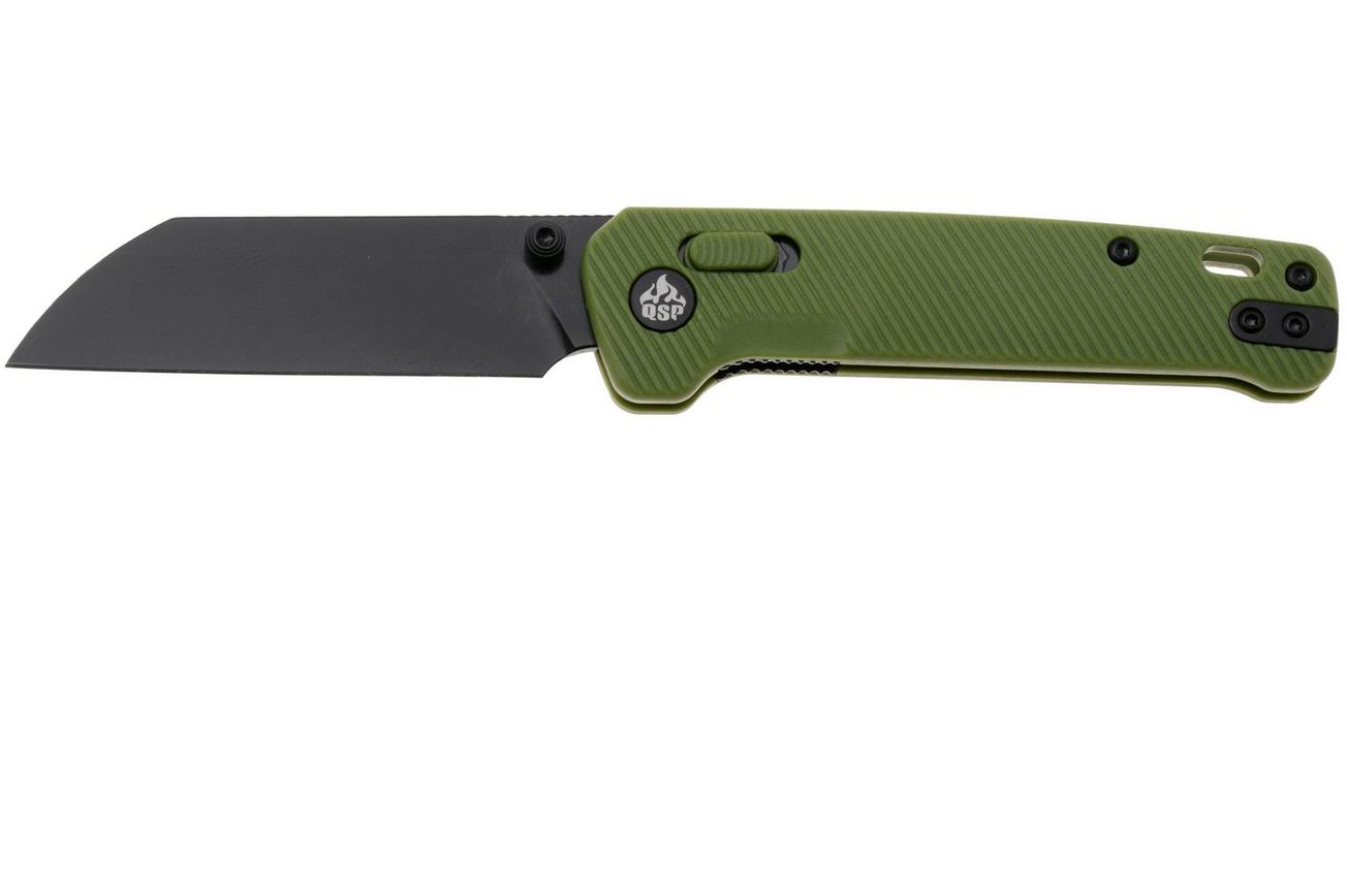 QSP Knife Penguin Glyde QS130GL-B2 PVD 14C28N, Green FRN, zakmes