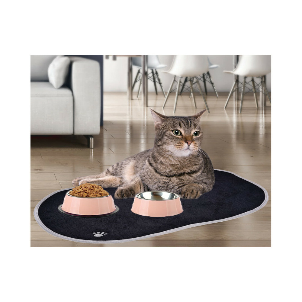Tapis microfibre chiens et chats - tapis de nourriture anti-dérapant