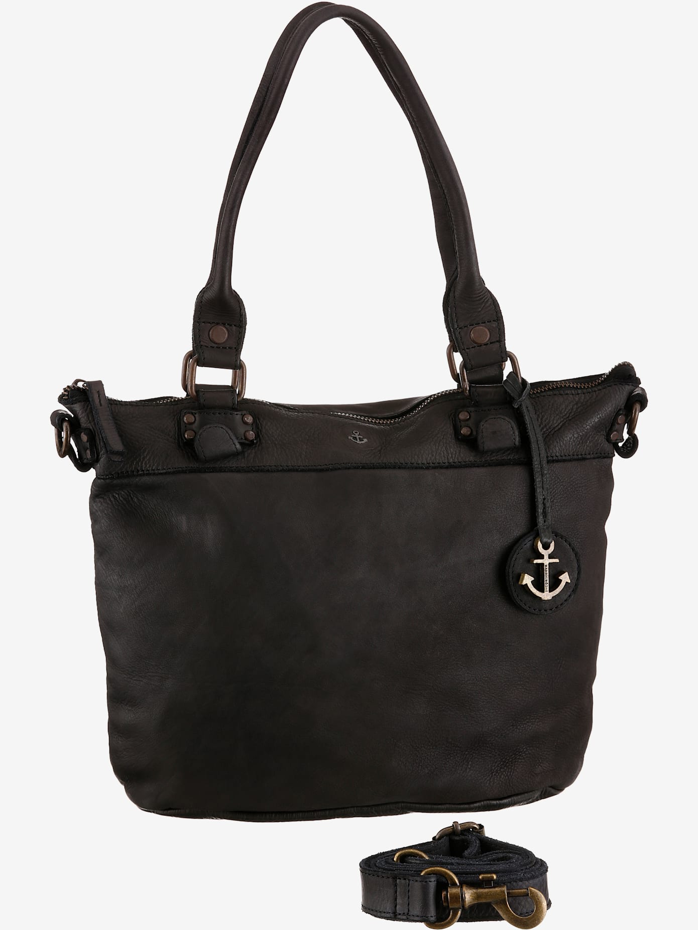 Cabas en cuir délavé