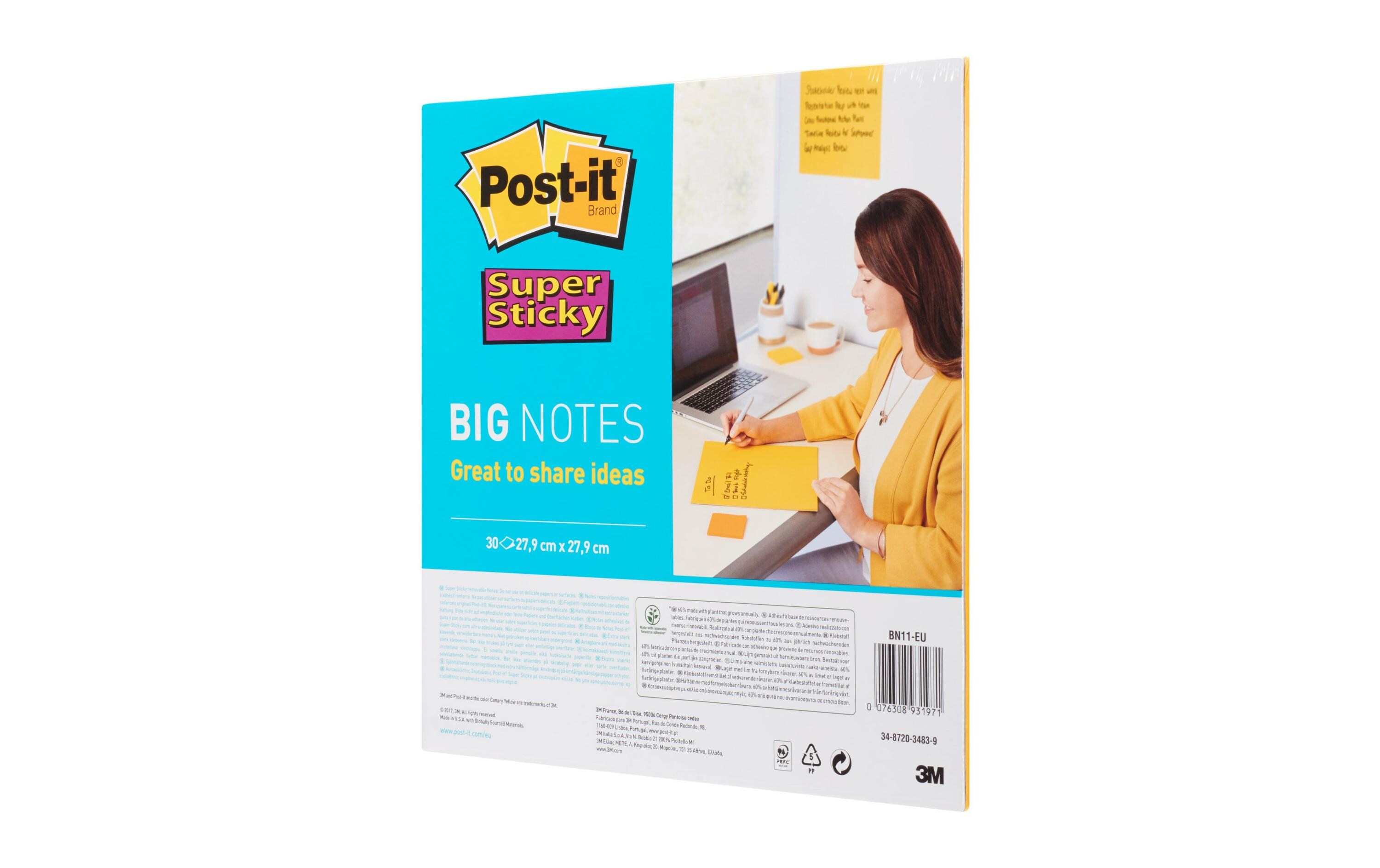 Notizzettel Post-it Super Sticky 27.9 cm x 27.9 cmPost-it Haftnotizen Super Sticky Grossformat