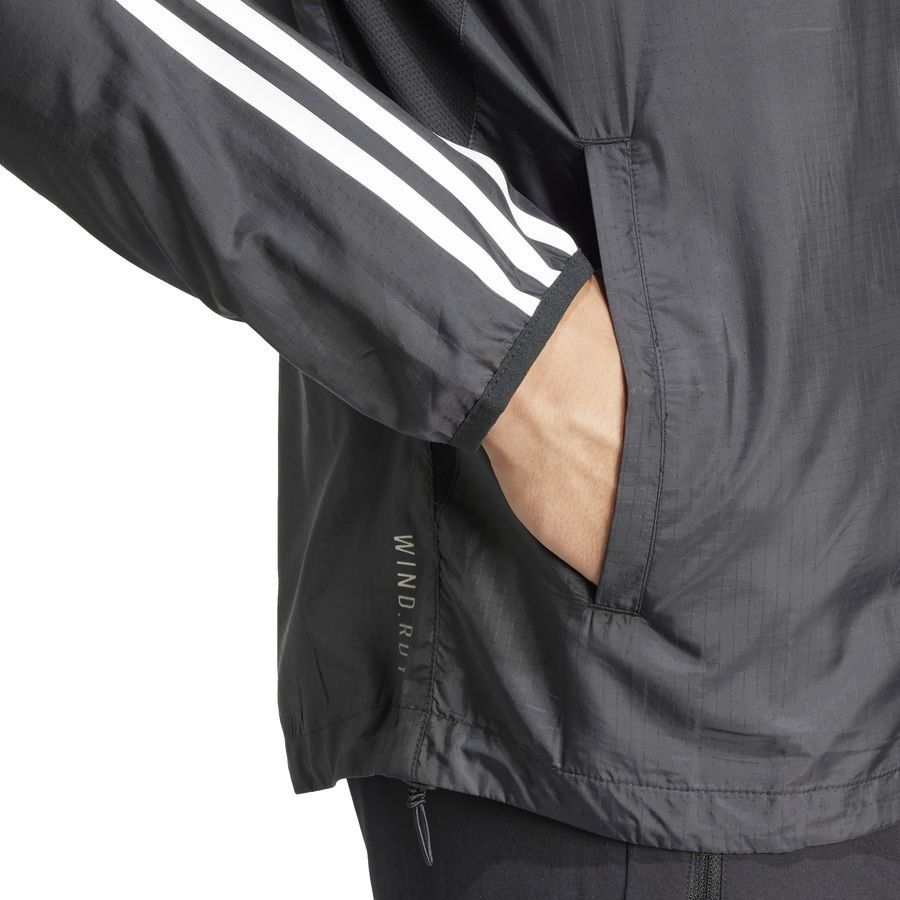 adidas Veste Running Own The Run 3-Stripes - Noir/Blanc