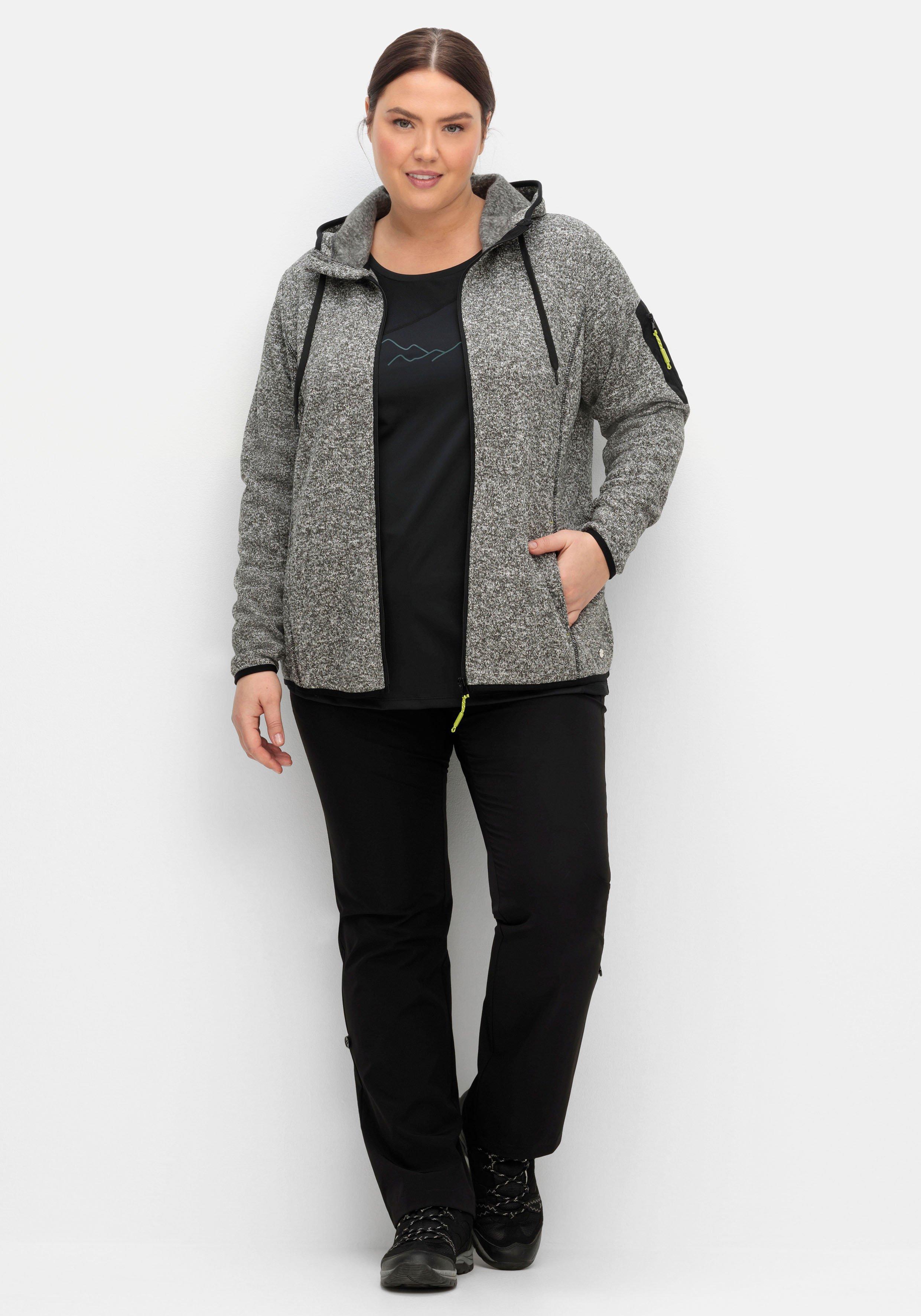 Funktionsjacke aus Strickfleece mit Kapuze
