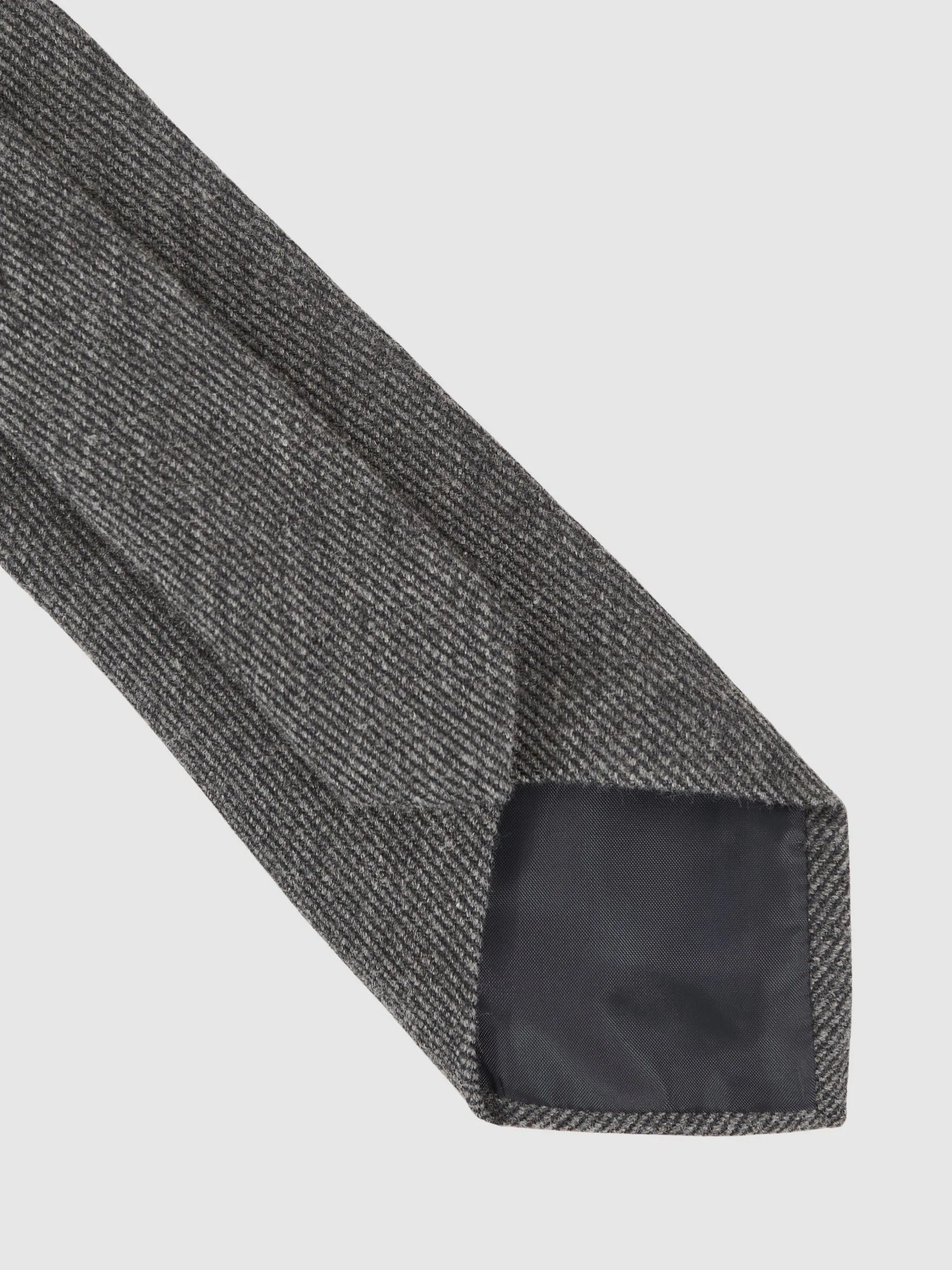 Antraciet - Reiss Donato Wool-Silk Textured Tie