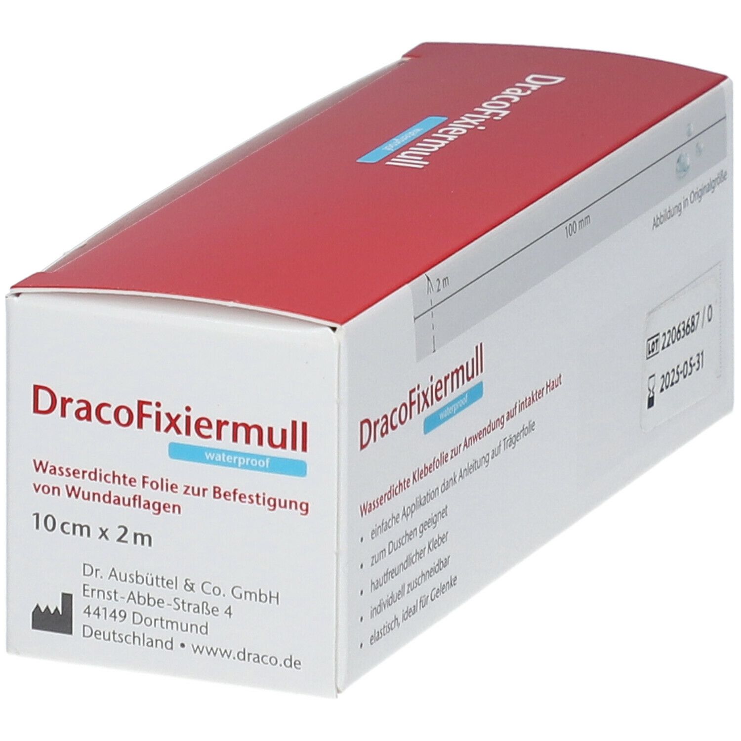 DracoFixiermull waterproof 10 cm x 2 m