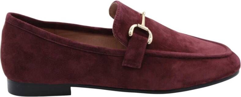 Bibi Lou Beige Suède Loafers met Gouden Gesp Beige Dames