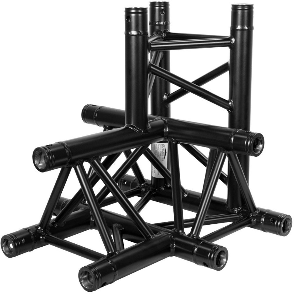 Duratruss DT 33/2-T42-TD t-stuk + omlaag - mat zwart