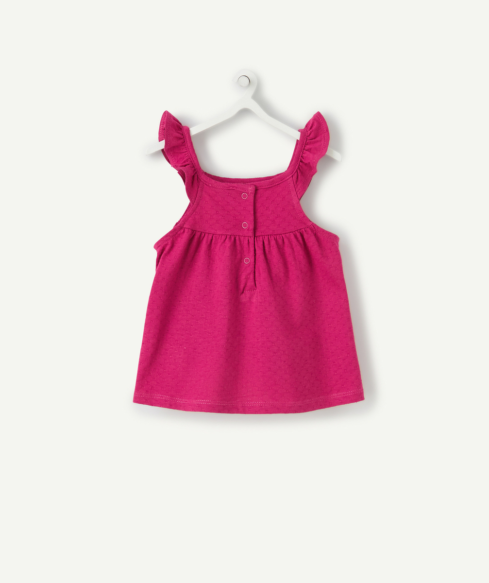 LE T-SHIRT FUCHSIA EN COTON BIOLOGIQUE À BRETELLES