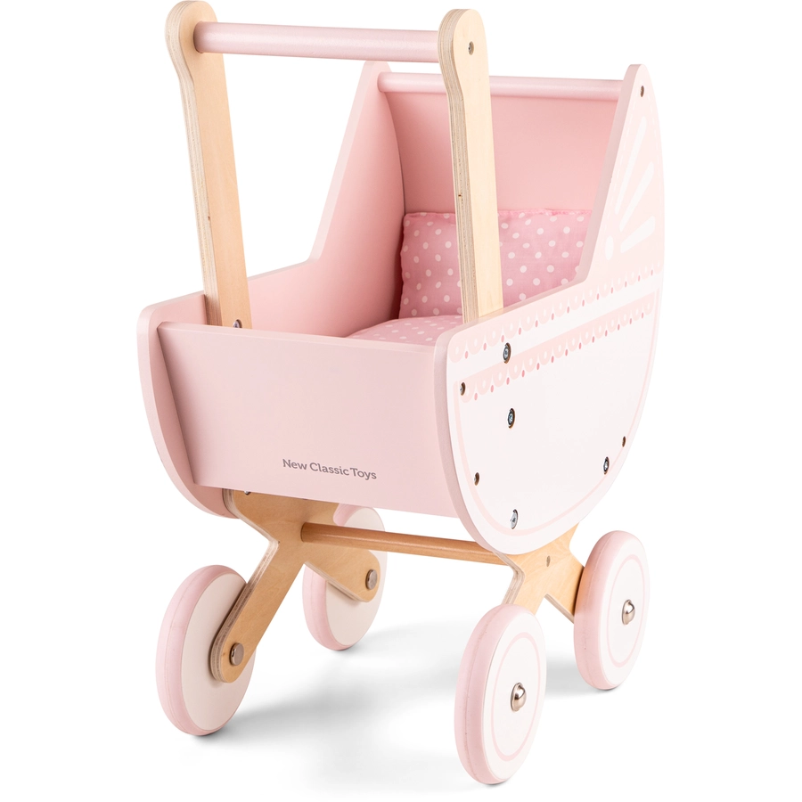 New Classic Toys Puppenwagen pink inkl. Bettgarnitur