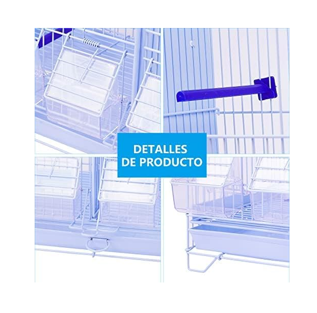 Gaiola metálica para criação de pássaros com comedouro. Gaiolas para pássaros. Gaiola metálica para criação de pássaros 39 * 26 * 34 cm