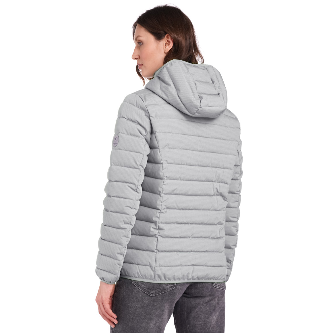 Gina Damen Steppjacke mit recyceltem Material hellgrau