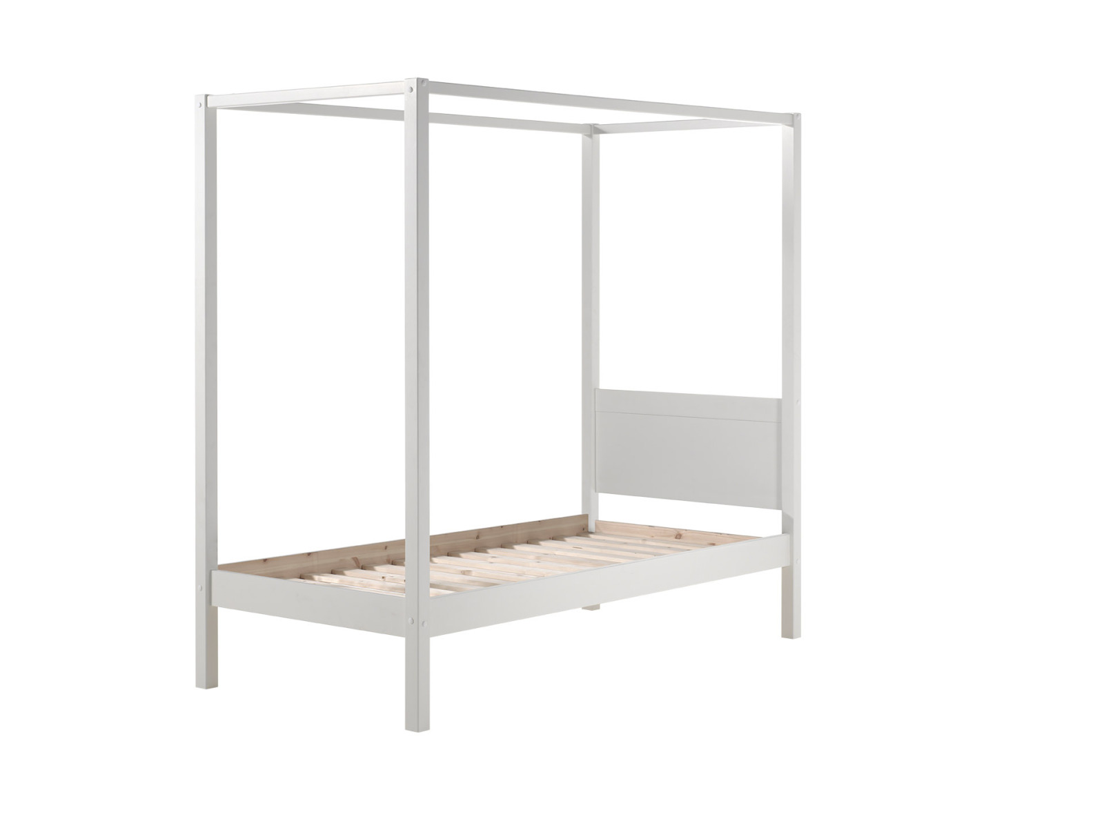 Himmelbett - weiß - Massivholz - 90x200 cm