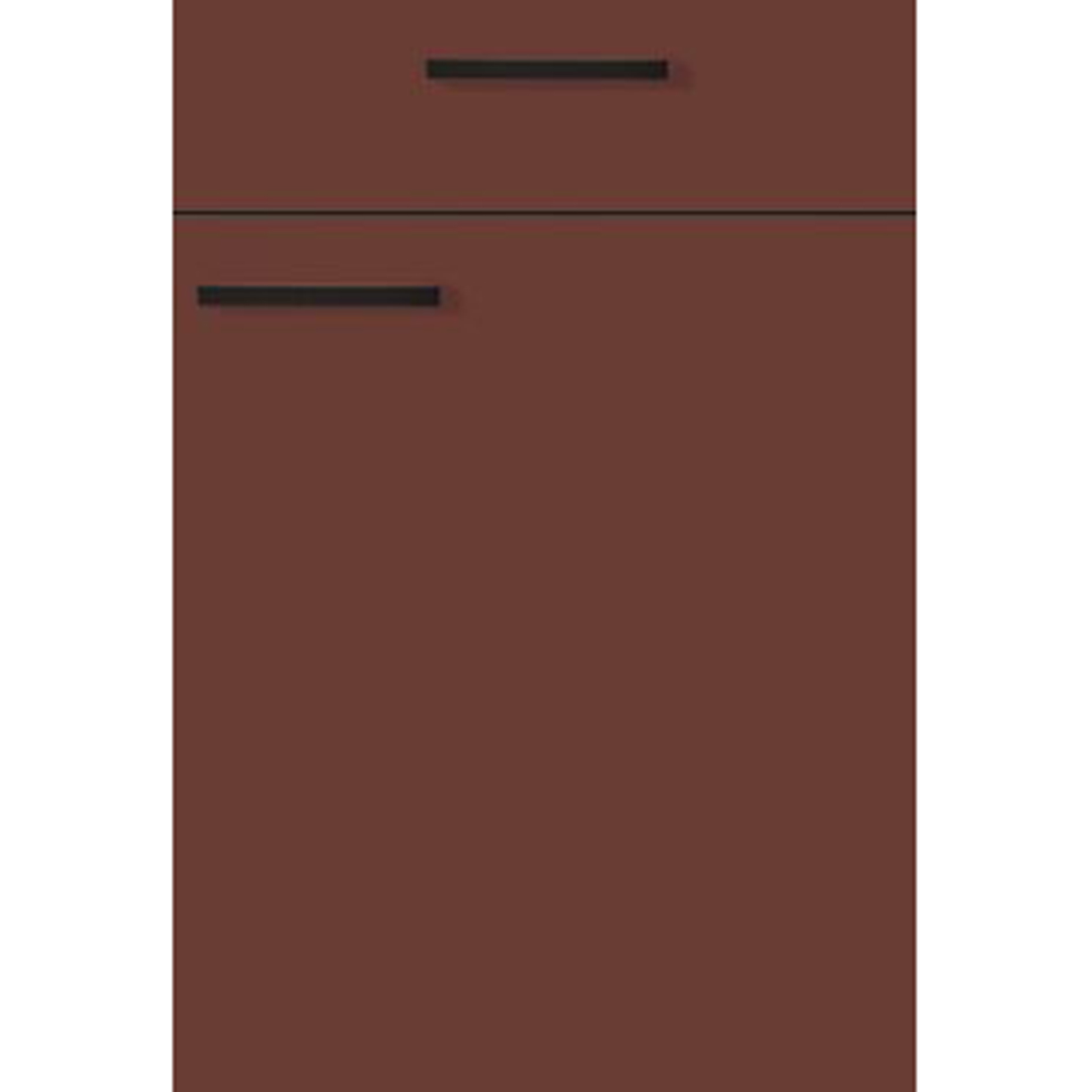 Küchenblock PN105 - Rubinrot - weiß - mit E-Geräten - Kühlschrank links - 280 cm