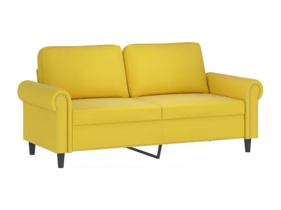 Ensemble de canapés 3 pièces avec coussins jaune velours