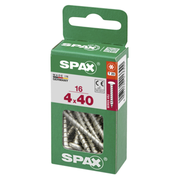 Universele schroef  4x40 mm T20 staal blank bolkop T-Star 16 stuks