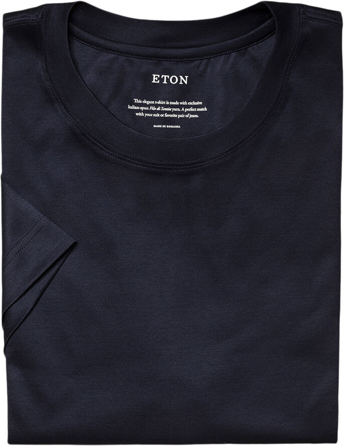 ETON Navy Blue Filo di Scozia T-shirt Blå