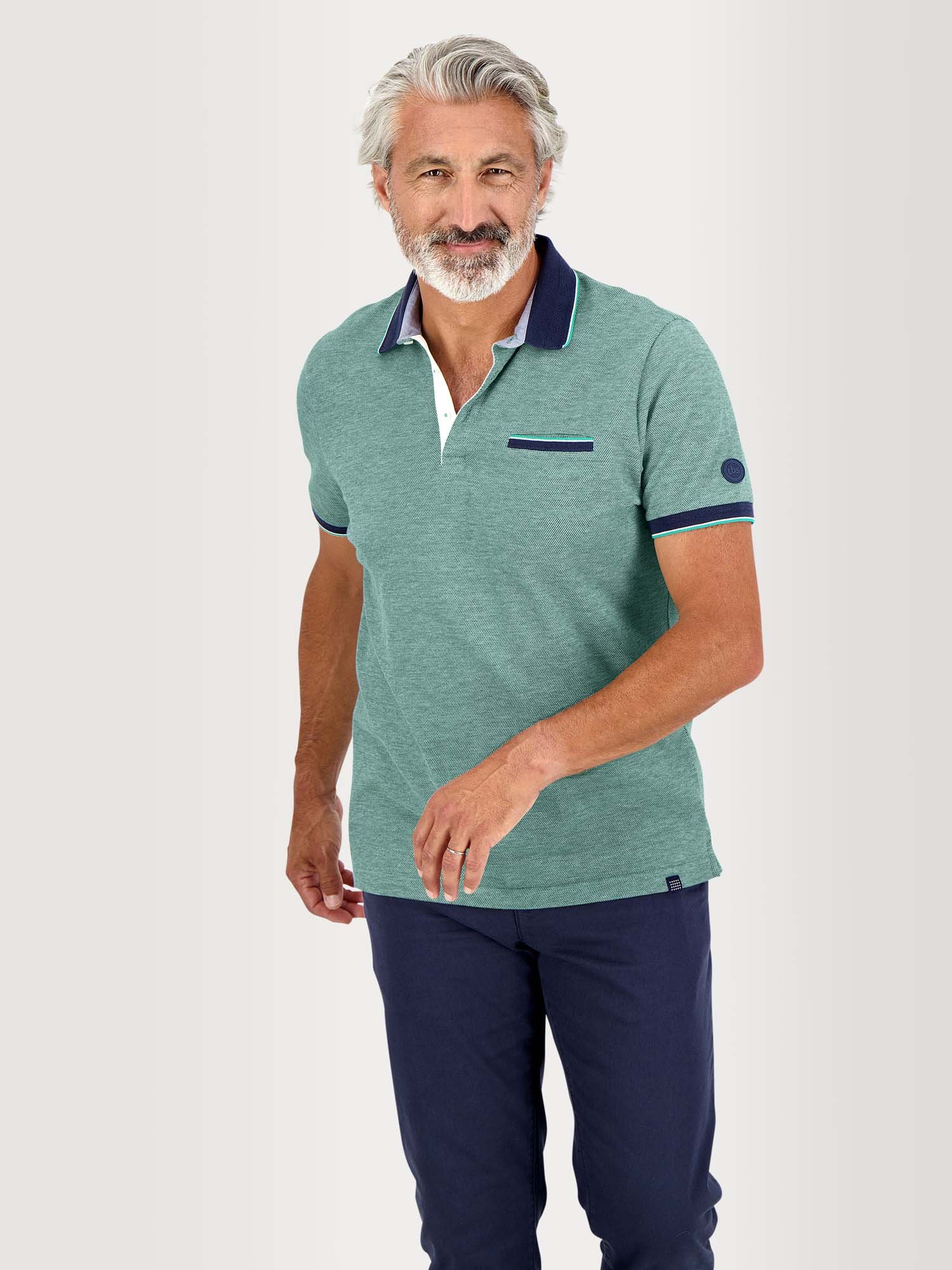 Polo Homme Manches Courtes Coton Piqué Bleu