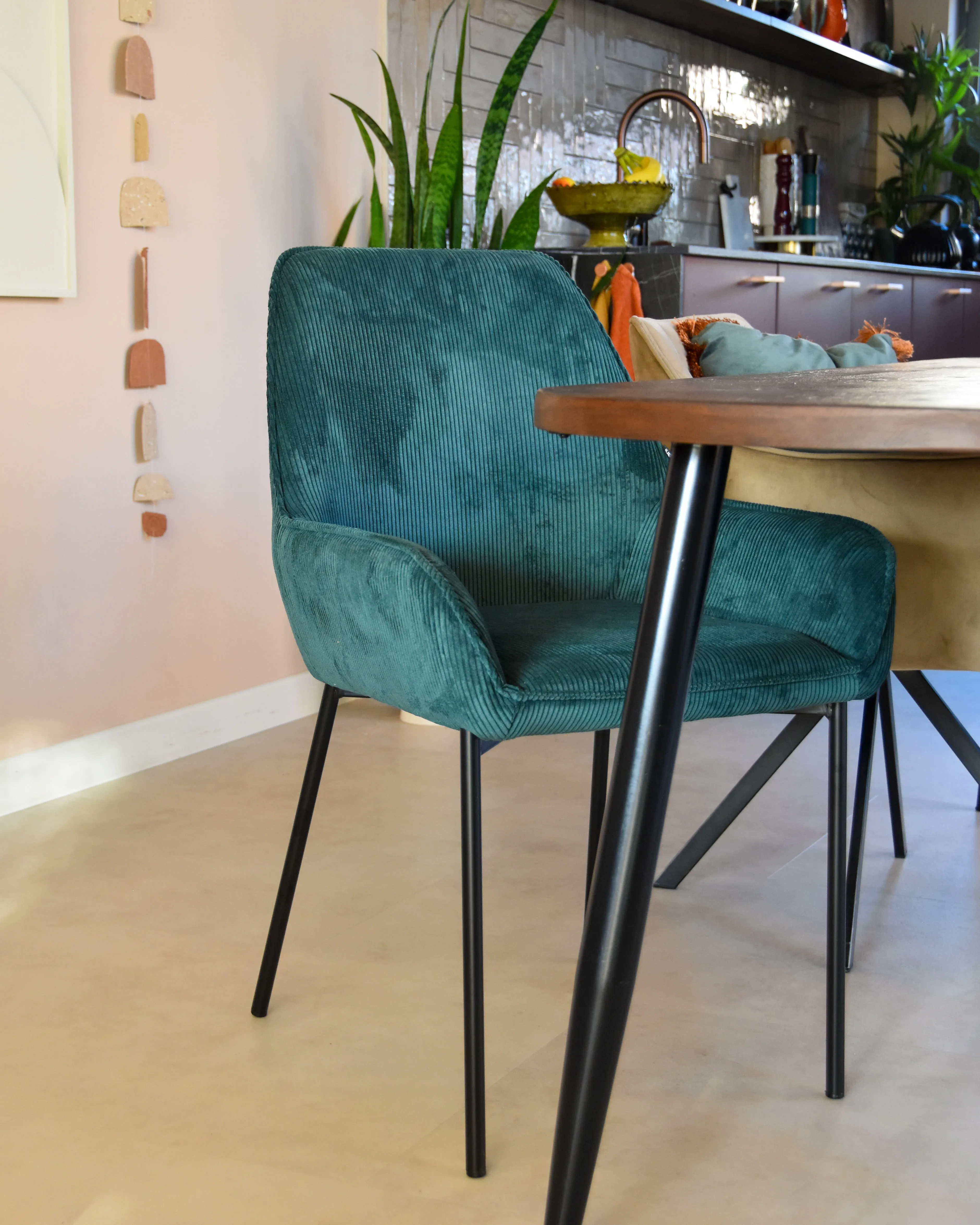 Set van 2 eetkamerstoelen LOVERNA Corduroy Donkergroen